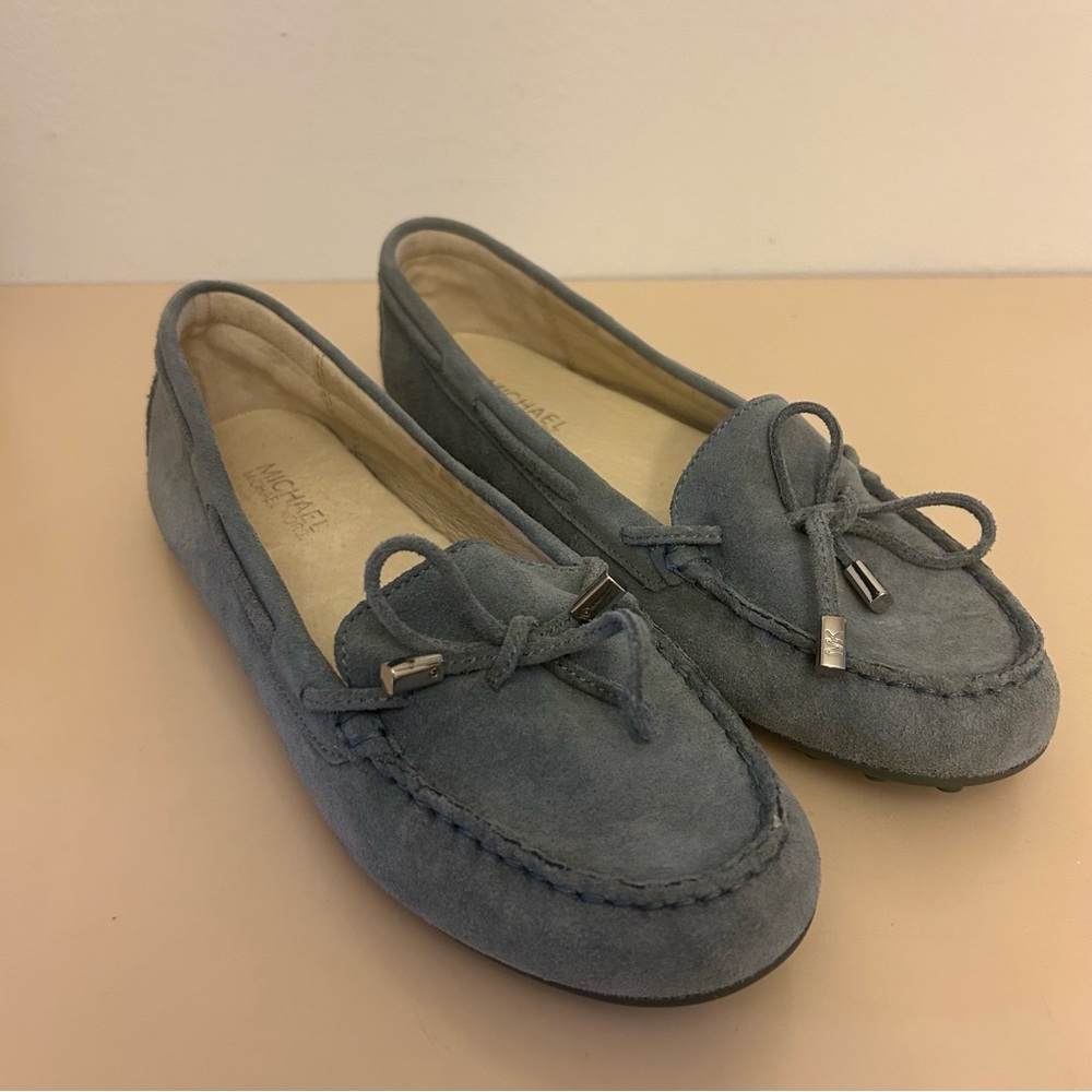 New Michael Kors Blue Suede Leather Loafer Size 8M NWOB